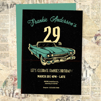 Vintage Garage Auto Geburtstag Einladung