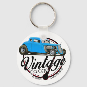 Vintage Garage Hot Rod Schlüsselanhänger