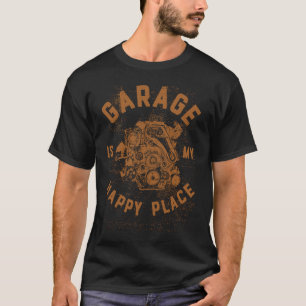 Vintage Garage ist mein Happy Place Auto Mechani T-Shirt