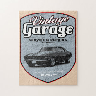 Vintage Garage Retro Camaro Puzzle