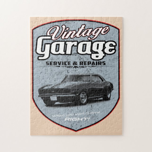 Vintage Garage Retro Camaro Puzzle (Vertikal)