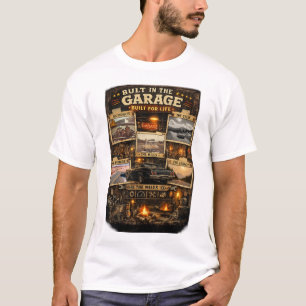 Vintage-Garagen-Leben Grafik Erinnerungsfotos für T-Shirt