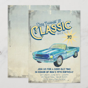 Vintage-Garagenposter-Geburtstagseinladung Einladung
