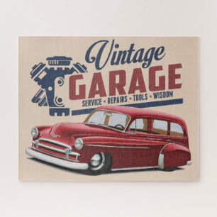 Vintage-Garagenwagen-Puzzle Puzzle