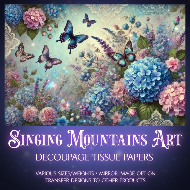 Vintage Garden Blooms & Butterflies Decoupage  Seidenpapier (Von Creator hochgeladen)