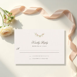 Vintage Garden Ethereal Blush Floral Wedding RSVP Karte