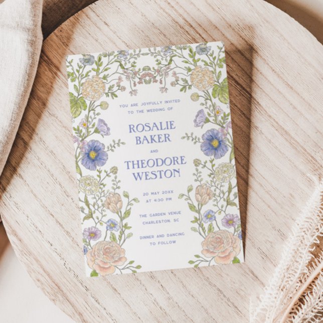Vintage Garden Floral Frame Wedding Einladung (Von Creator hochgeladen)