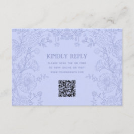 Vintage Garden Floral Wedding RSVP QR Code Begleitkarte