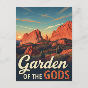 Vintage Garden of the Gods Colorado Reise Postkarte