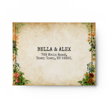 Vintage Garden Self-Addressed Envelopes for RSVP