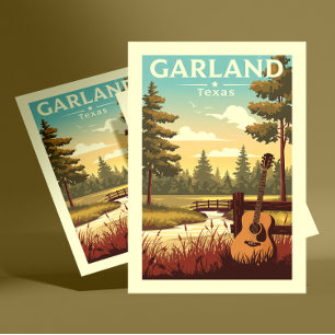 Vintage Garland Texas Postkarte