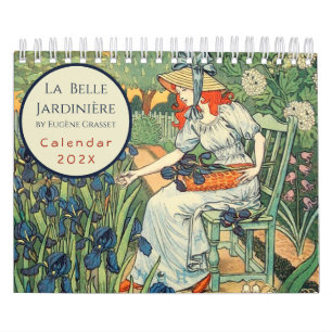 Vintage-Garten Art Nouveau Grasset Jardiniere Kalender