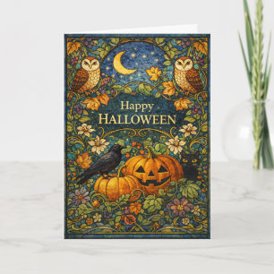 Vintage-Garten Arts and Crafts Halloween Karte