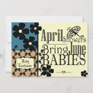 Vintage-Garten-Baby-Party Einladung