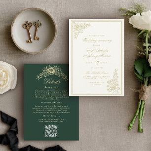 Vintage-Garten-Hochzeit - Details auf der Rückseit Einladung