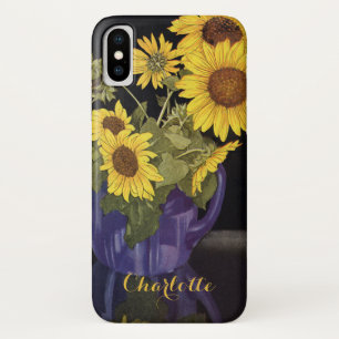 Vintage-Garten-Sommer-Sonnenblumen-Blumen in einer Case-Mate iPhone Hülle