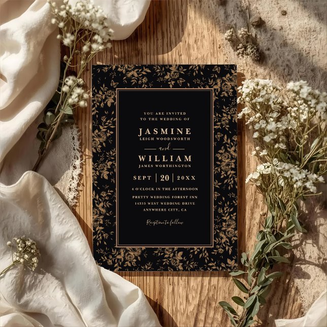 Vintage-Garten-Spitze-Blumen-QR-Code-Hochzeit Einladung (Von Creator hochgeladen)