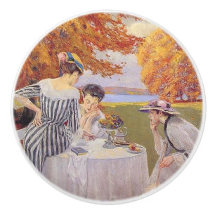 Vintage-Garten-Teeparty im Herbst Elegant Edwardia Keramikknauf