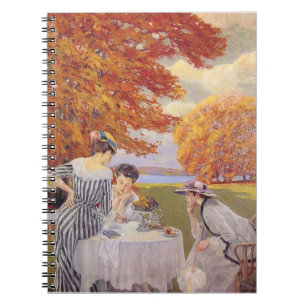 Vintage-Garten-Teeparty im Herbst Elegant Edwardia Notizblock