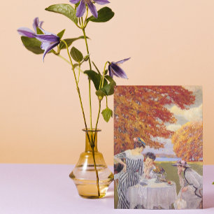 Vintage-Garten-Teeparty im Herbst Elegant Edwardia Visitenkarte