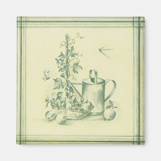 Vintage Gartenarbeit Magnet (Vorne)