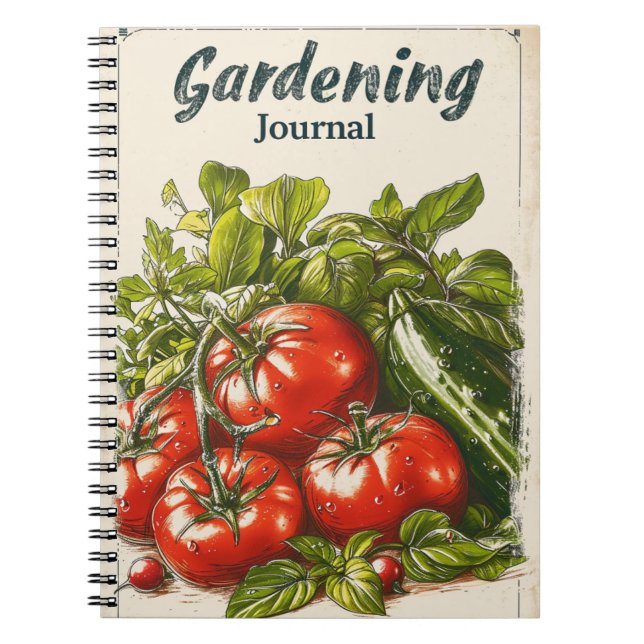 Vintage Gartenarbeit Notizblock (Vorderseite)
