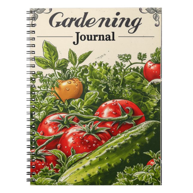 Vintage Gartenarbeit Notizblock (Vorderseite)