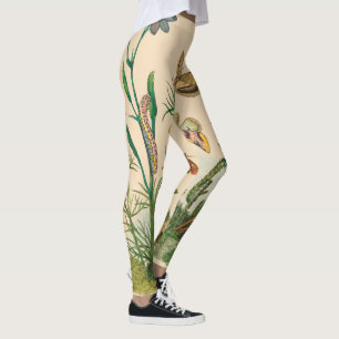 Vintage Garteninsekten, Schmetterlinge, Raupen Leggings