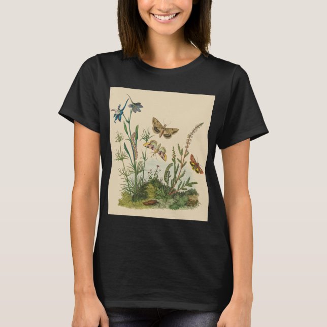 Vintage Garteninsekten, Schmetterlinge, Raupen T-Shirt (Vorderseite)