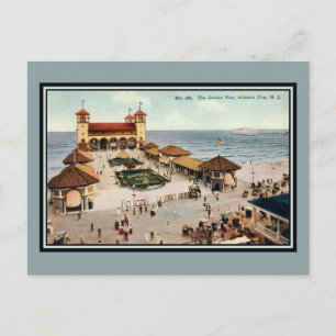 Vintage-Gartenpier Atlantic City NJ Postkarte