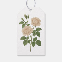 Vintage-Gartenrosen-Geschenkanhänger