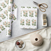 Vintage-Gartenrosen-Geschenkpapier