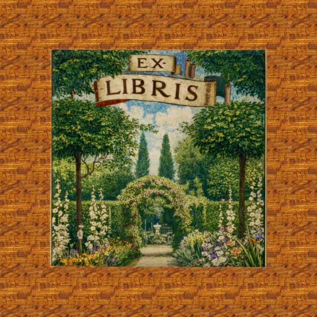 Vintage Gartens Ex Libris Buchschild  Button (Von Creator hochgeladen)