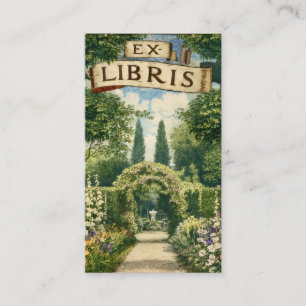 Vintage Gartens Ex Libris Buchzeichen Geschäftskar Visitenkarte