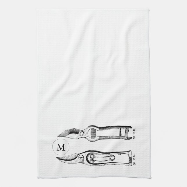 VINTAGE Gartenwerkzeug Pflaumen Monogramm K Handtu Handtuch (Vertikal)