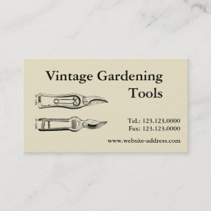 Vintage Gartenwerkzeuge Pruner Visitenkarten Visitenkarte