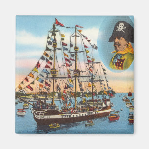Vintage-Gasparilla-Piraten-Schiff Tampa Magnet
