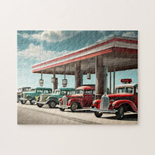 Vintage Gasstation 3 Foto Puzzles Internet Jigsa