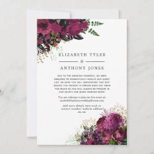 Vintage Gästeliste für Burgund und Gold Ankündigung