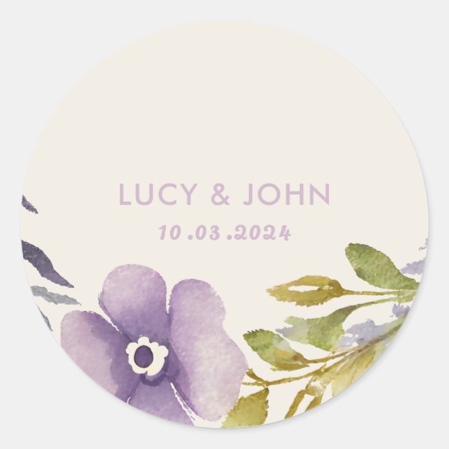 Vintage Gastgeschenk Hochzeit für Blumenkranke Runder Aufkleber (Vorderseite)