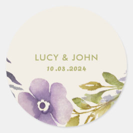 Vintage Gastgeschenk Hochzeit für Blumenkranke Runder Aufkleber