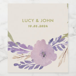 Vintage Gastgeschenk Hochzeit für Blumenkranke Weinetikett