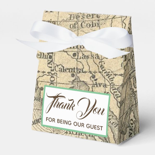 Vintage Gastgeschenk Hochzeit Geschenkschachtel (Vorderseite)