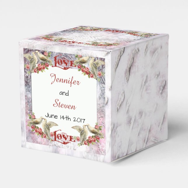 Vintage Gastgeschenk Hochzeit Geschenkschachtel (Vorderseite)