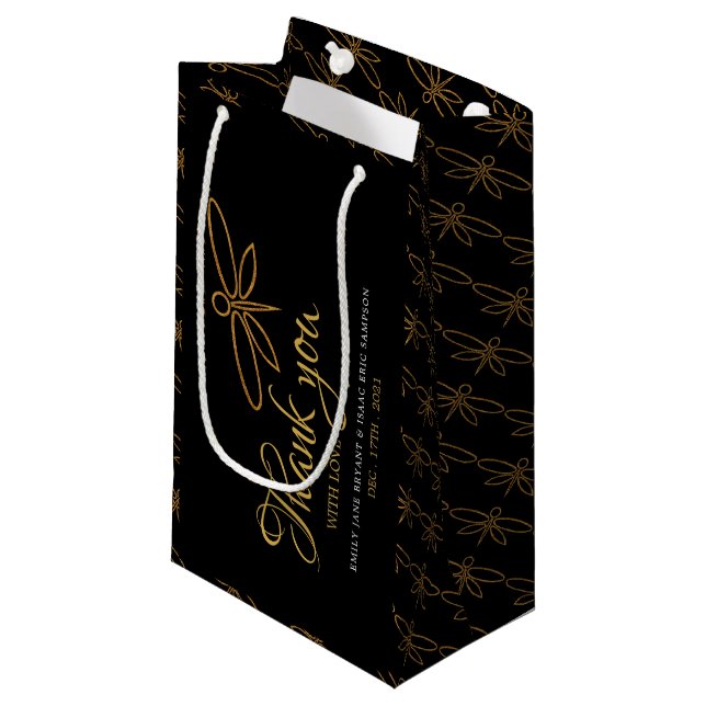 Vintage Gastgeschenk Hochzeit Kleine Geschenktüte (Vorderseite Schrägansicht)