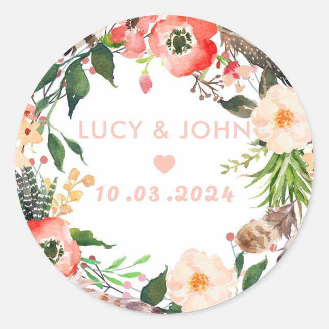 Vintage Gastgeschenk Hochzeit Runder Aufkleber (Vorderseite)