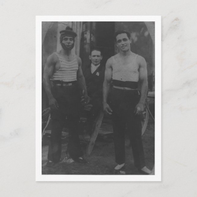 Vintage Gay-Interest-Zirkus-Akrobaten Postkarte (Vorderseite)