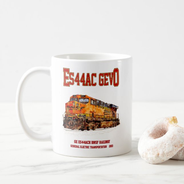 Vintage GE ES44AC GEVO Diesel Lokomotive Kaffeetasse (Mit Donut)