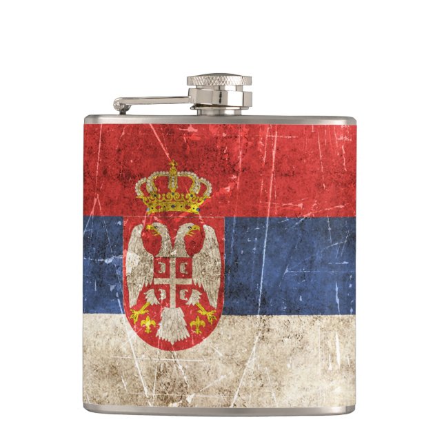 Vintage gealterte und verkratzte Flagge von Flachmann (Vorderseite)