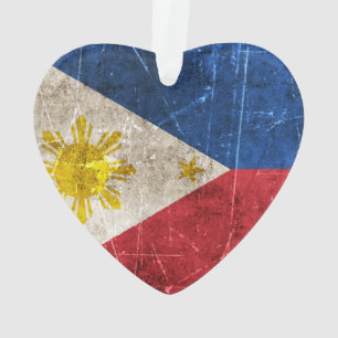 Vintage gealterte und verkratzte Flagge von Ornament